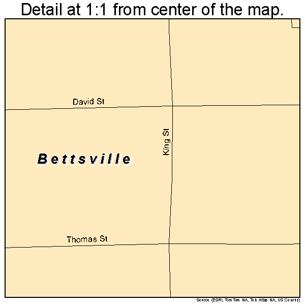 Bettsville, Ohio road map detail