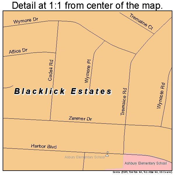 Blacklick Estates, Ohio road map detail