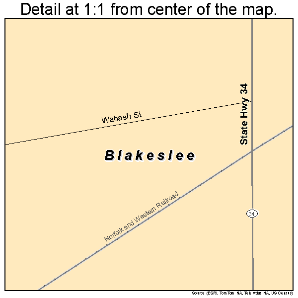 Blakeslee, Ohio road map detail