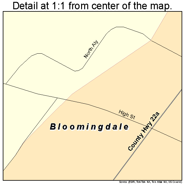 Bloomingdale, Ohio road map detail