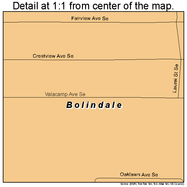 Bolindale, Ohio road map detail