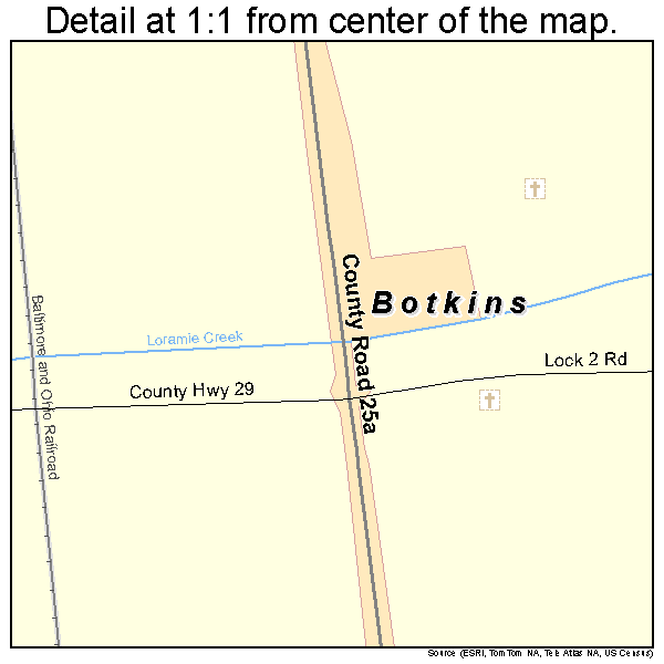 Botkins, Ohio road map detail