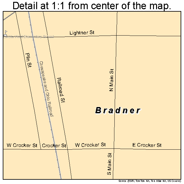 Bradner, Ohio road map detail