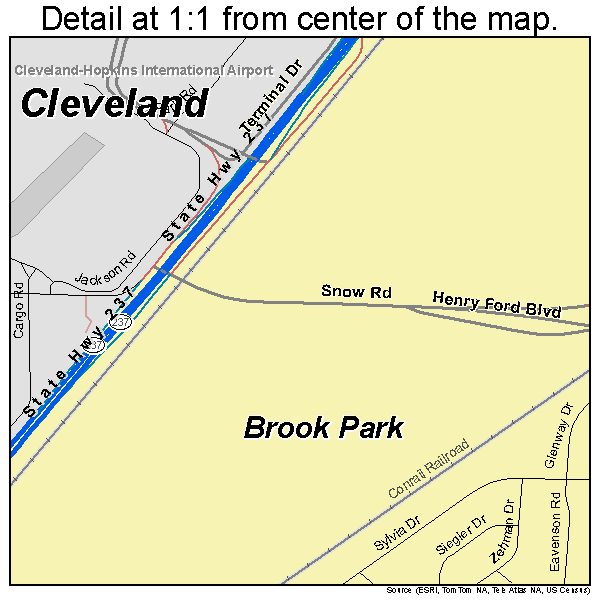 Brook Park, Ohio road map detail