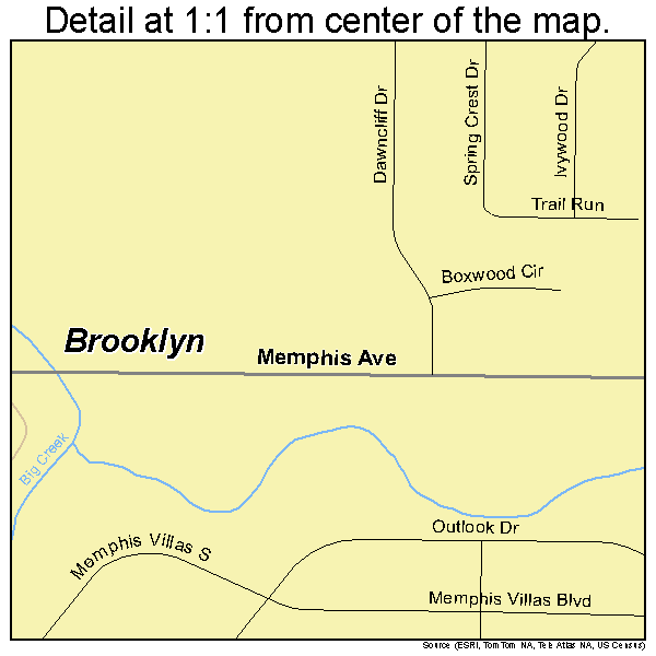 Brooklyn, Ohio road map detail