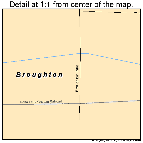 Broughton, Ohio road map detail