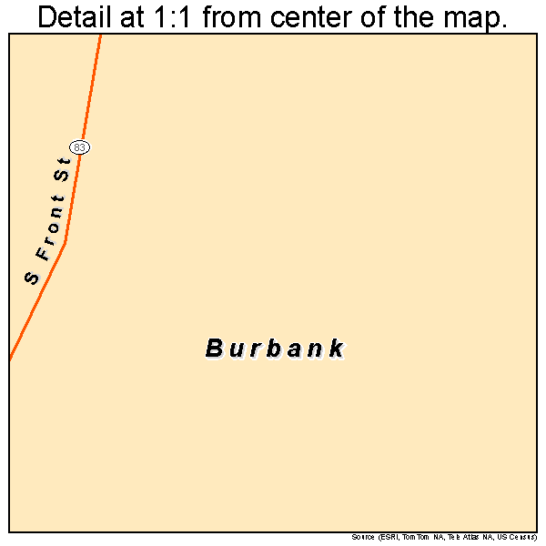 Burbank, Ohio road map detail