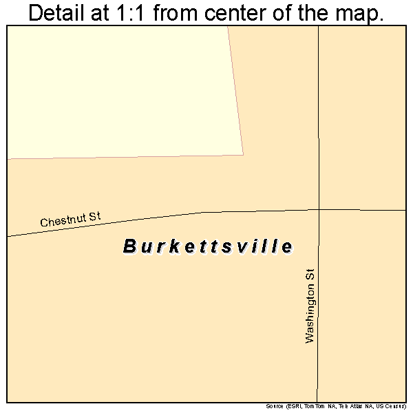 Burkettsville, Ohio road map detail