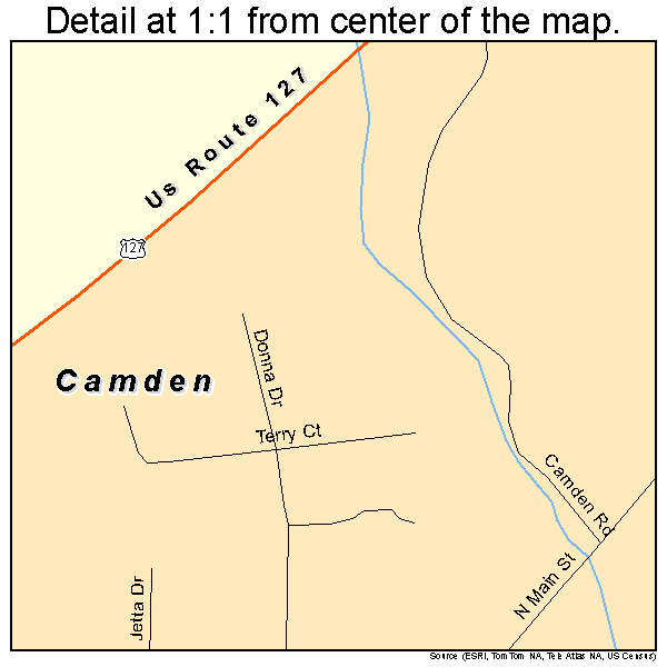 Camden, Ohio road map detail