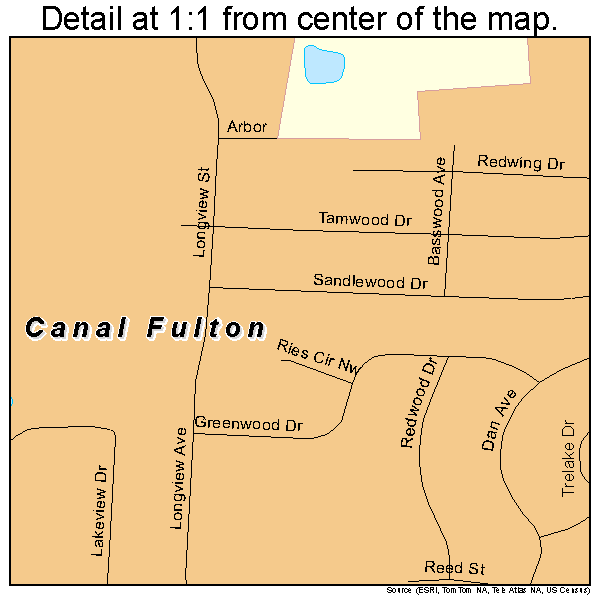 Canal Fulton, Ohio road map detail