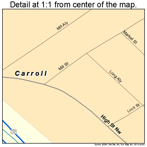 Carroll, Ohio road map detail