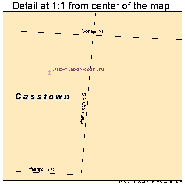 Casstown, Ohio road map detail