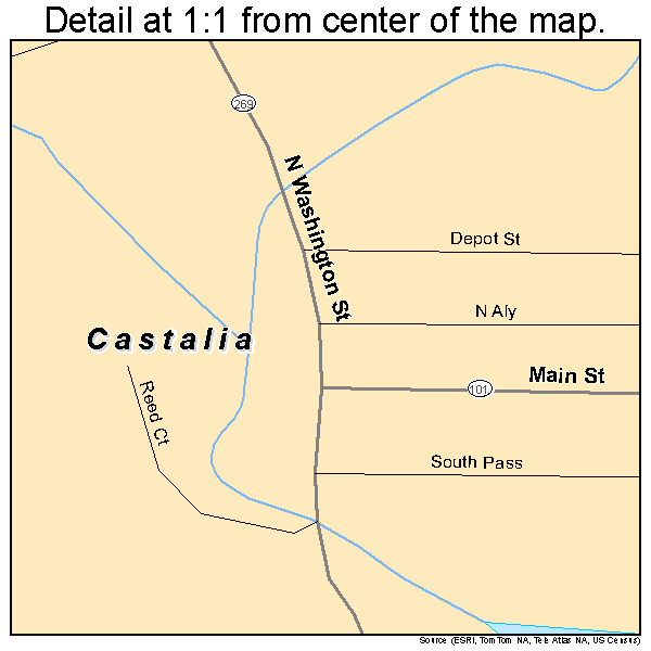 Castalia, Ohio road map detail