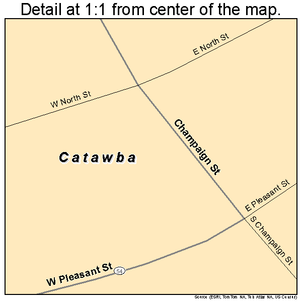 Catawba, Ohio road map detail