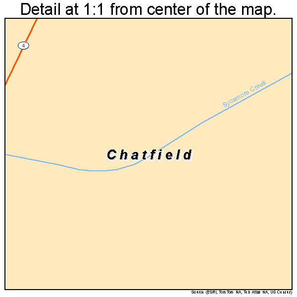 Chatfield, Ohio road map detail