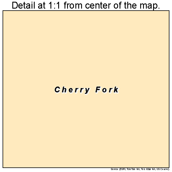 Cherry Fork, Ohio road map detail