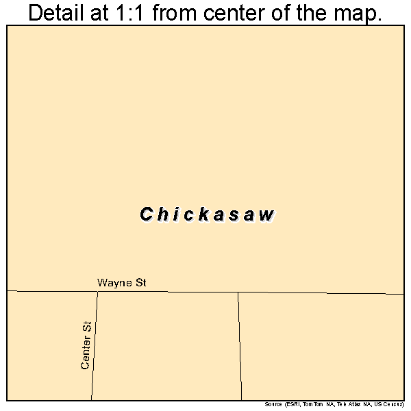 Chickasaw, Ohio road map detail