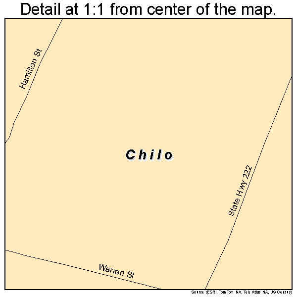 Chilo, Ohio road map detail