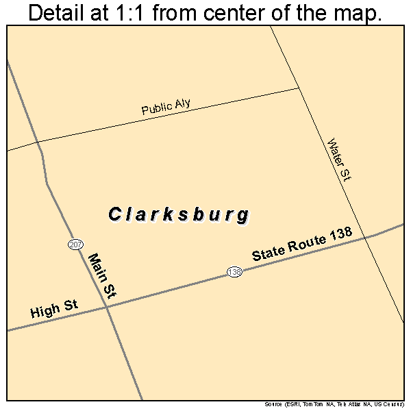 Clarksburg, Ohio road map detail