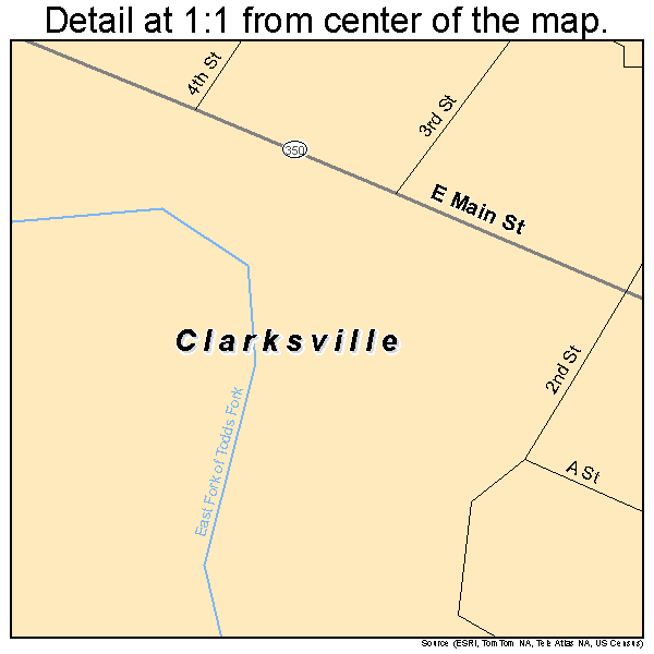 Clarksville, Ohio road map detail