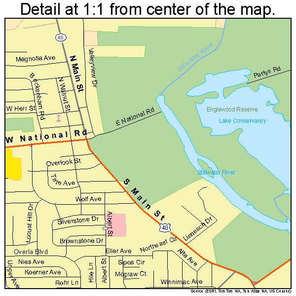 Clayton, Ohio road map detail