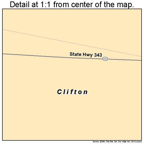 Clifton, Ohio road map detail