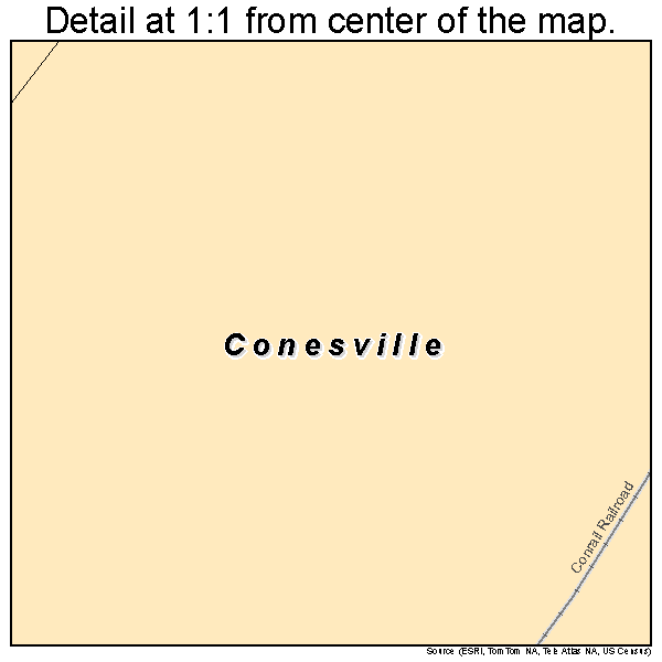 Conesville, Ohio road map detail