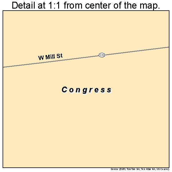 Congress, Ohio road map detail
