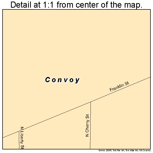 Convoy, Ohio road map detail