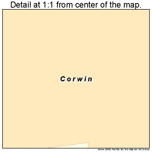 Corwin, Ohio road map detail