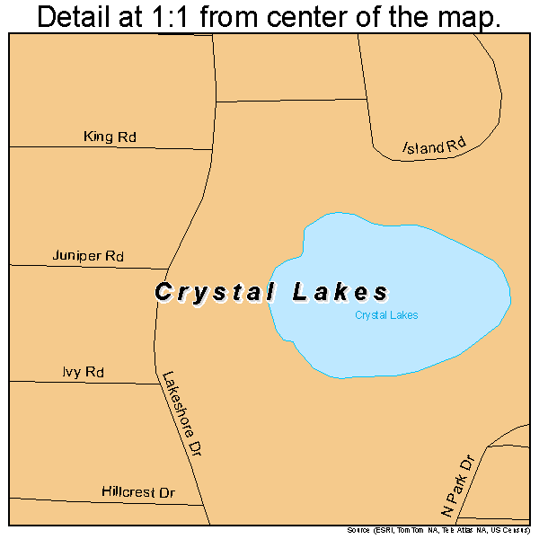 Crystal Lakes, Ohio road map detail