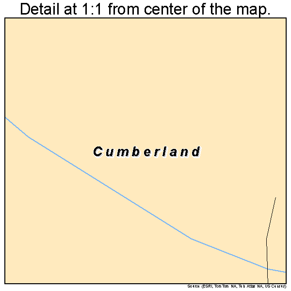 Cumberland, Ohio road map detail