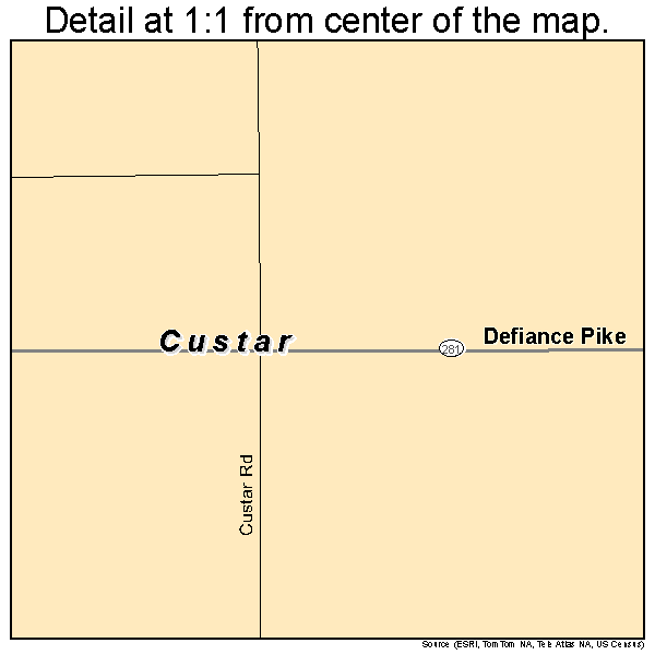 Custar, Ohio road map detail