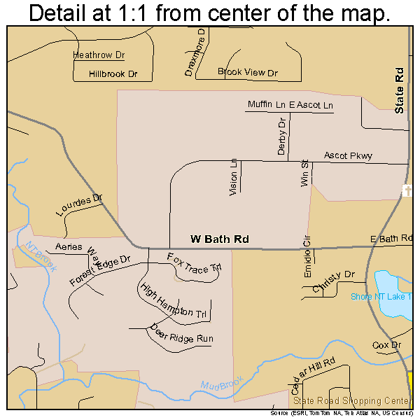 Cuyahoga Falls, Ohio road map detail