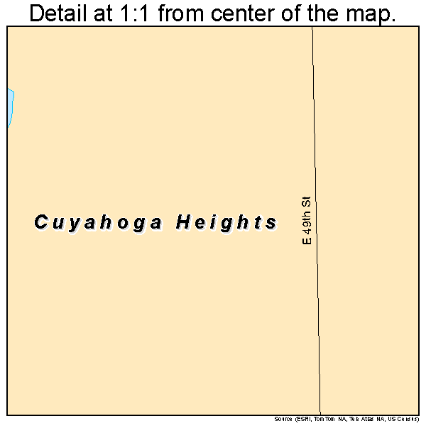 Cuyahoga Heights, Ohio road map detail