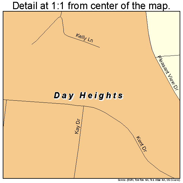 Day Heights, Ohio road map detail