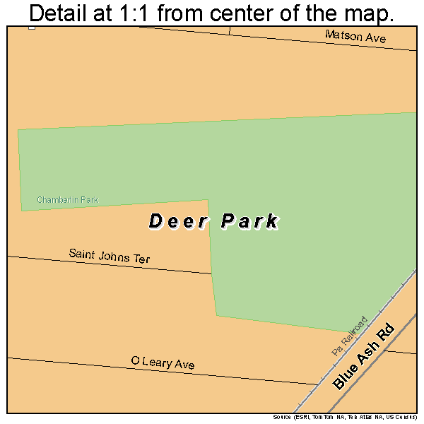 Deer Park, Ohio road map detail
