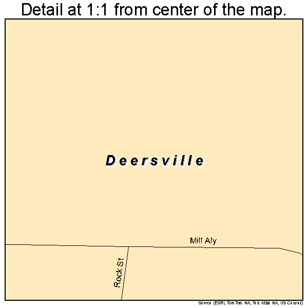 Deersville, Ohio road map detail