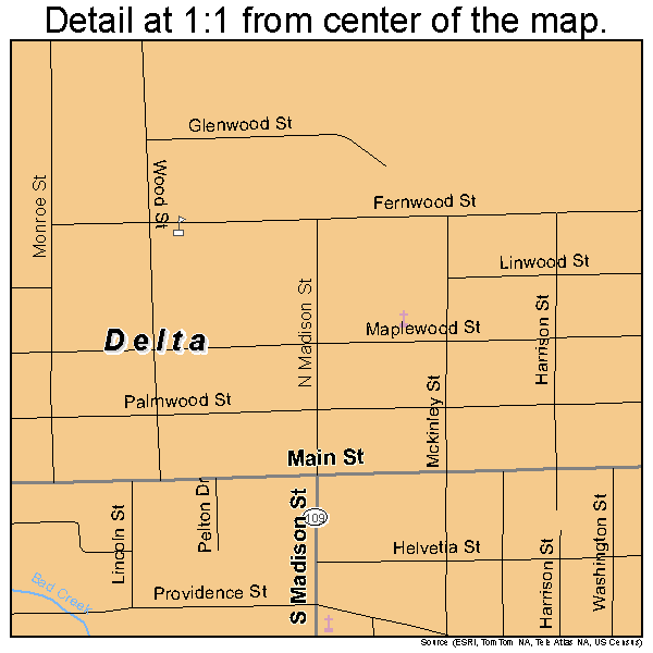 Delta, Ohio road map detail