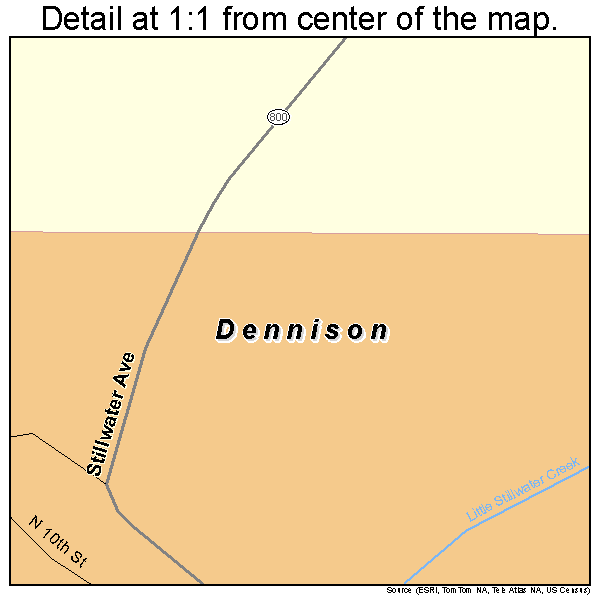 Dennison, Ohio road map detail