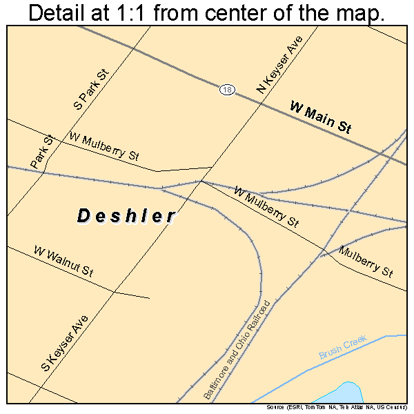 Deshler, Ohio road map detail