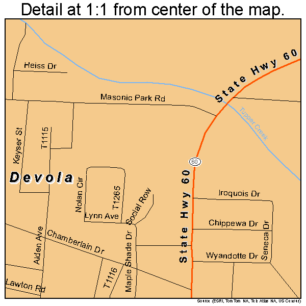 Devola, Ohio road map detail