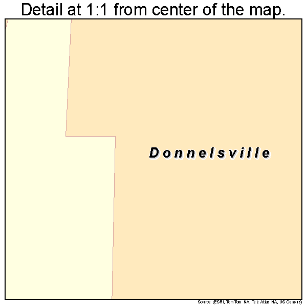 Donnelsville, Ohio road map detail