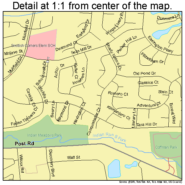 Dublin, Ohio road map detail