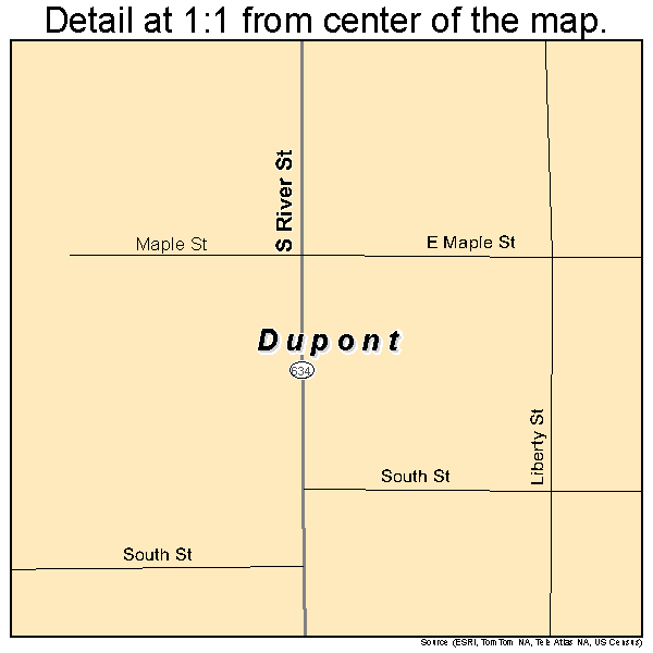 Dupont, Ohio road map detail