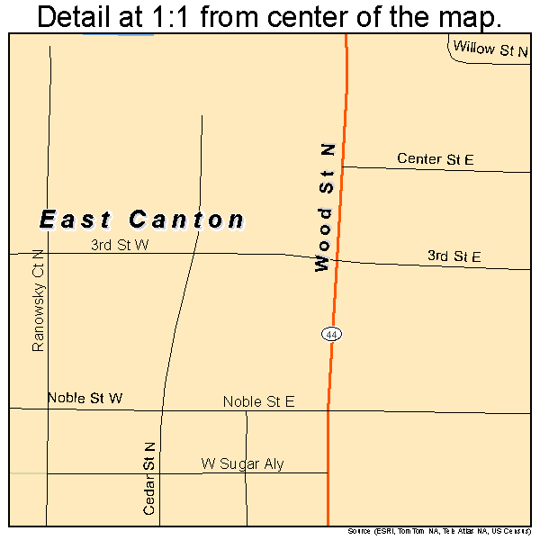 East Canton, Ohio road map detail