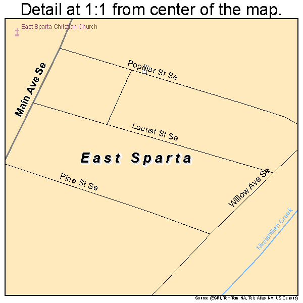 East Sparta, Ohio road map detail