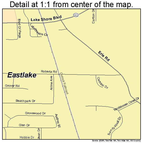 Eastlake, Ohio road map detail