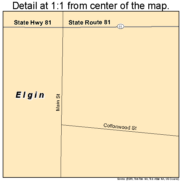 Elgin, Ohio road map detail