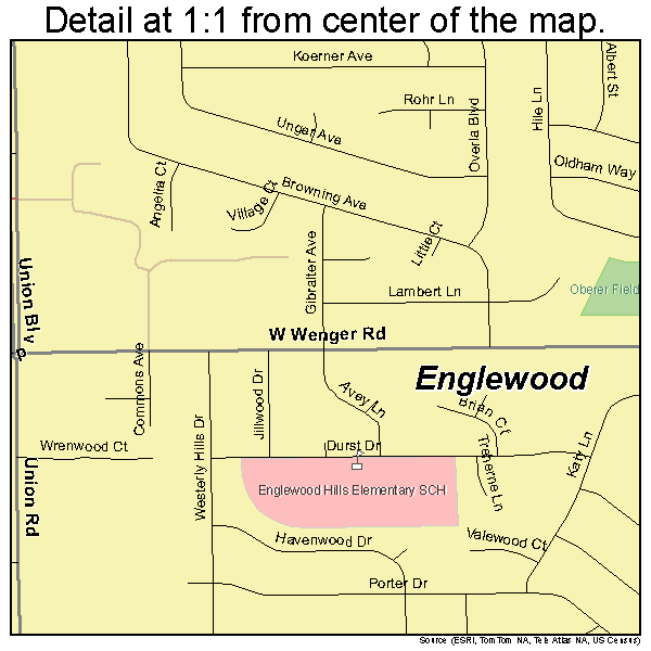 Englewood, Ohio road map detail